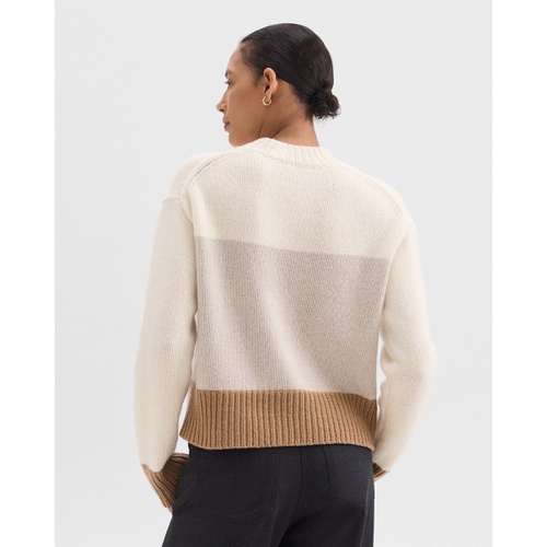 띠어리 Colorblock Sweater in Felted Wool-Cashmere