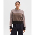 Colorblock Sweater in Felted Wool-Cashmere