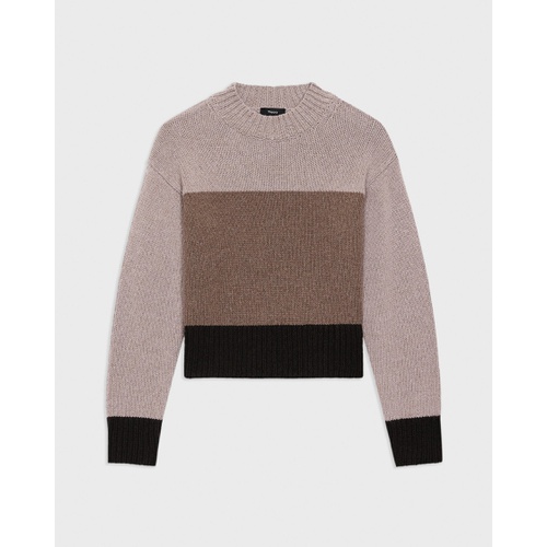 띠어리 Colorblock Sweater in Felted Wool-Cashmere