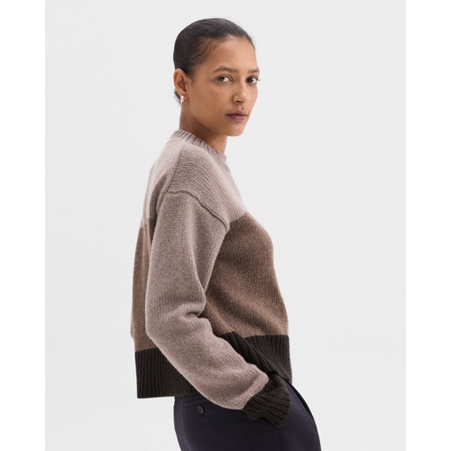 띠어리 Colorblock Sweater in Felted Wool-Cashmere