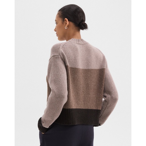 띠어리 Colorblock Sweater in Felted Wool-Cashmere