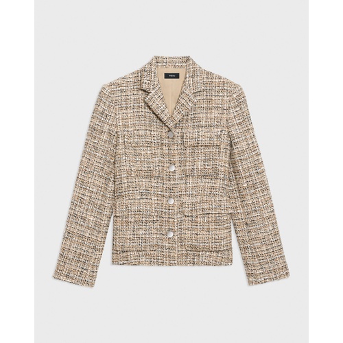 띠어리 Military Jacket in Mixed Tweed