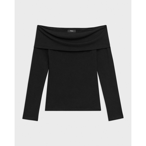 띠어리 Off-the-Shoulder Top in Ribbed Viscose