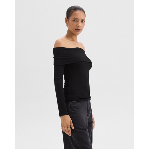 띠어리 Off-the-Shoulder Top in Ribbed Viscose