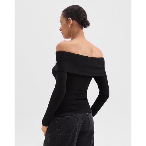 띠어리 Off-the-Shoulder Top in Ribbed Viscose