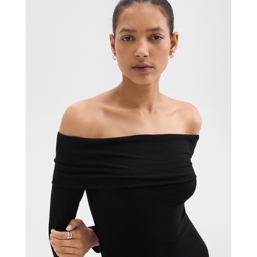 띠어리 Off-the-Shoulder Top in Ribbed Viscose