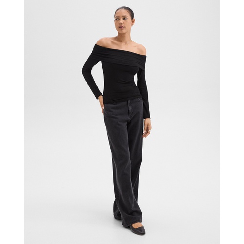 띠어리 Off-the-Shoulder Top in Ribbed Viscose