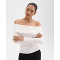 Off-the-Shoulder Top in Ribbed Viscose