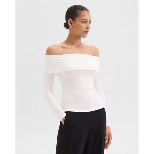 띠어리 Off-the-Shoulder Top in Ribbed Viscose