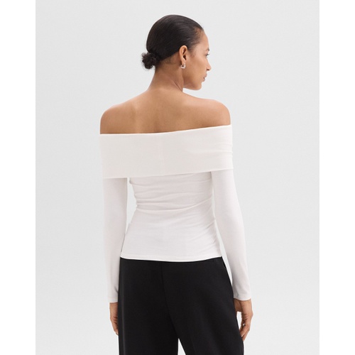 띠어리 Off-the-Shoulder Top in Ribbed Viscose