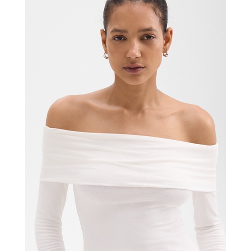 띠어리 Off-the-Shoulder Top in Ribbed Viscose