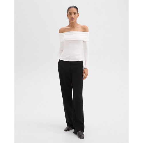 띠어리 Off-the-Shoulder Top in Ribbed Viscose