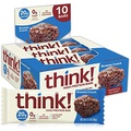 think! (thinkThin) High Protein Bars - Brownie Crunch, 20g Protein, 0g Sugar, No Artificial Sweeteners** Gluten Free, GMO Free*, 2.1 Ounce (10 Count) - Packaging May Vary