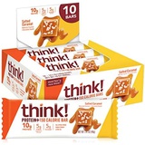 think! Protein 150 Calorie Bars 10g Protein, 5g Sugar, No Artificial Sweeteners, Gluten GMO Free, Salted Caramel (Pack of 10)