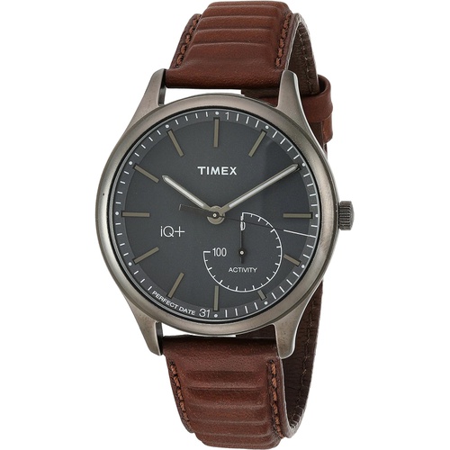  Timex Mens IQ+ Move Activity Tracker Leather Strap Smart Watch