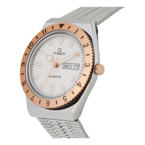  36 mm Q Timex Stainless Steel Rose Gold Two-Tone Case