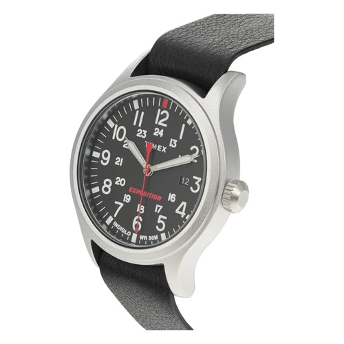  Timex 40 mm Expedition Leather Strap Watch