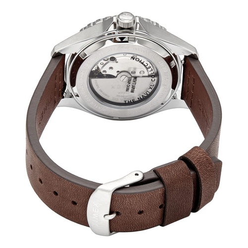  Timex 41 mm Navi XL Automatic Stainless Steel Brown Leather Strap