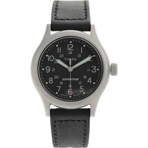  Timex 41 mm Expedition Leather Strap Watch