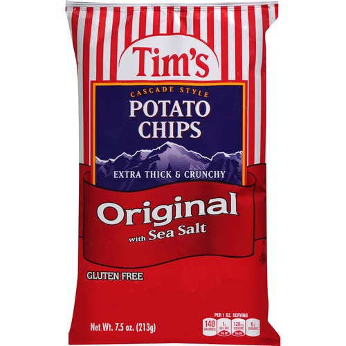  Tims Cascade Style Potato Chips, Original With Sea Salt, 7.5 Oz