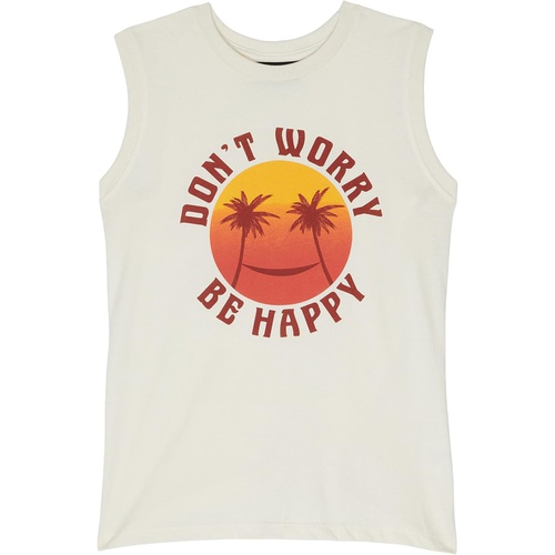  Tiny Whales Dont Worry Be Happy Tank Top (Toddler/Little Kids/Big Kids)