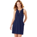 Tommy Bahama Color-Block Lace-Up Spa Dress