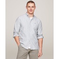 Tommy Hilfiger Mens Regular Fit Striped Heritage Oxford Long Sleeve Shirt