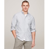 Tommy Hilfiger Mens Regular Fit Striped Heritage Oxford Long Sleeve Shirt