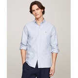 Tommy Hilfiger Mens Regular Fit Striped Heritage Oxford Long Sleeve Shirt