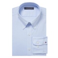 Tommy Hilfiger Mens TH Flex Regular Fit Wrinkle Resistant Stretch Pinpoint Oxford Dress Shirt