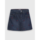 TOMMY HILFIGER Kids TH Monogram Logo Denim Skirt