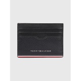 TOMMY HILFIGER Logo Stripe Leather Card Holder