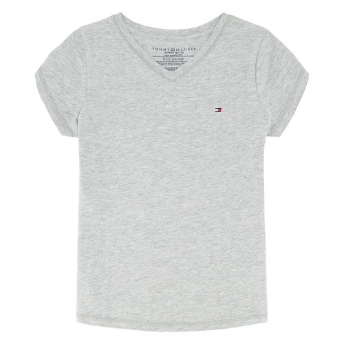 타미힐피거 Tommy Hilfiger Kids Signature V-Neck Tee (Big Kids)