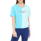 Color Block Cropped Graphic T-Shirt