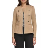 Womens Faux Suede Band Jacket