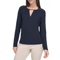 Womens Long Sleeve Crew Neck Blouse