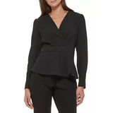 Womens Long Sleeve Peplum Blouse