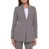 Womens Checkered Shawl Collar Blazer