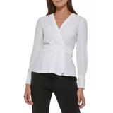 Womens Long Sleeve Peplum Blouse