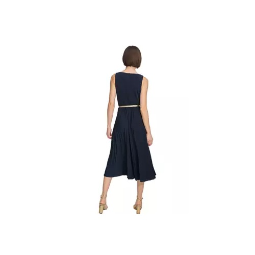타미힐피거 Womens Sleeveless Pleated Skirt Midi Dress