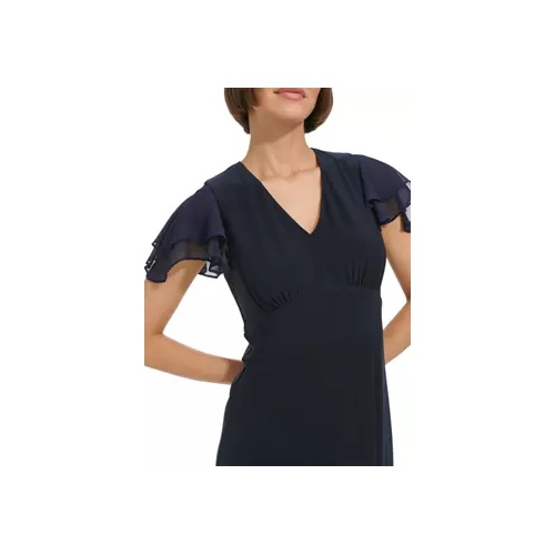 타미힐피거 Womens Flutter Sleeve Jersey A-Line Dress
