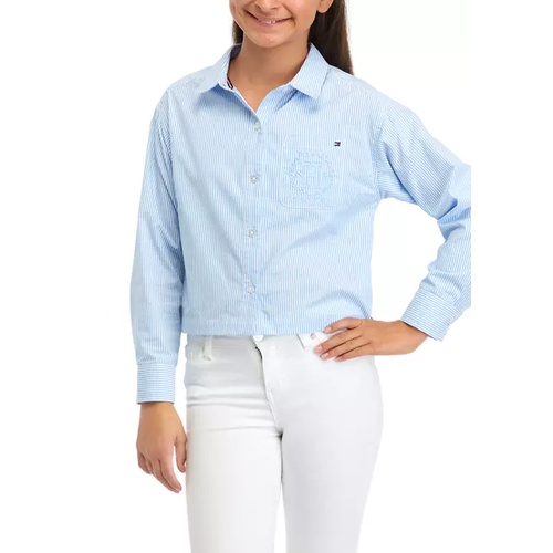 타미힐피거 Girls 7-16 Long Sleeve Oxford Shirt