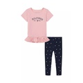 Girls 4-6x Jersey Graphic Top and Printed Leggings Set