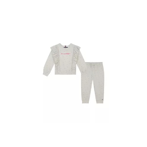 타미힐피거 Girls 4-6x Hacci Graphic Top and Pants Set