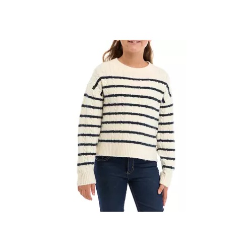 타미힐피거 Girls 7-16 Stripe Cable Sweater