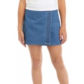 Girls 7-16 Faux Wrap Denim Skirt