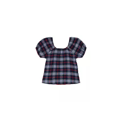 타미힐피거 Girls 7-16 Seersucker Plaid Printed Top