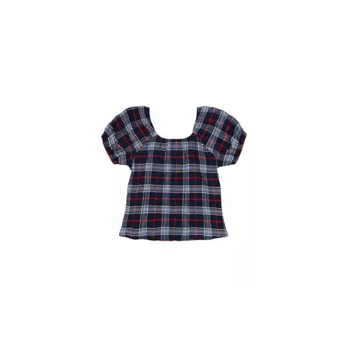 타미힐피거 Girls 7-16 Seersucker Plaid Printed Top