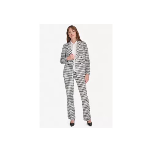 타미힐피거 Womens Houndstooth Knit Double Breasted Blazer