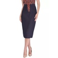 Womens Pinstripe Midi Ponte Skirt